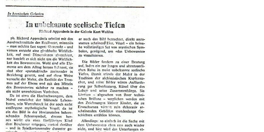 Exposition Kurt Wahlen 1974 - DER BUND