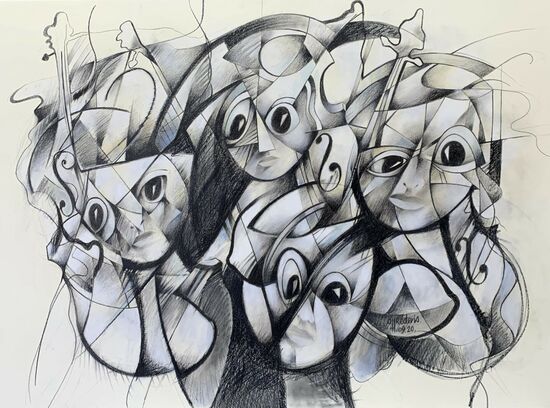 Photo de l'oeuvre 1058 - Quatre violonistes