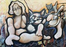 1031 - Nu aux deux chats 2